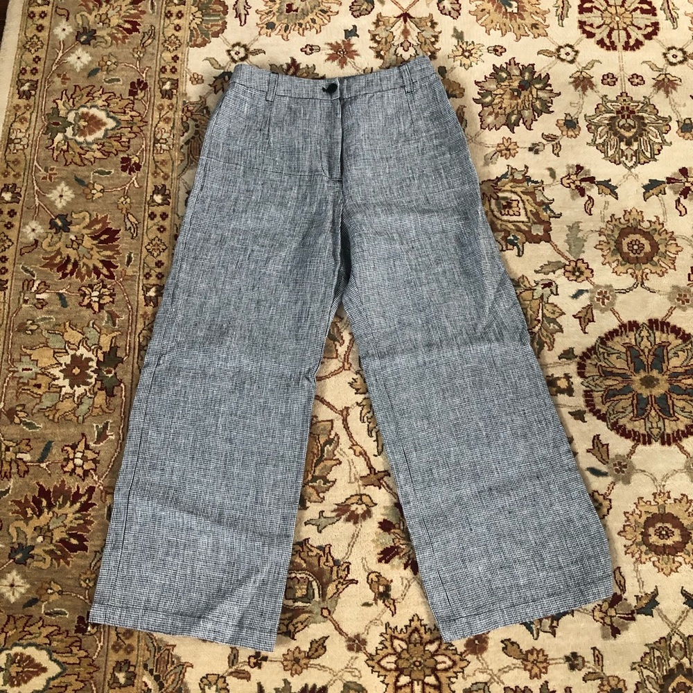 Reformation linen houndstooth pants